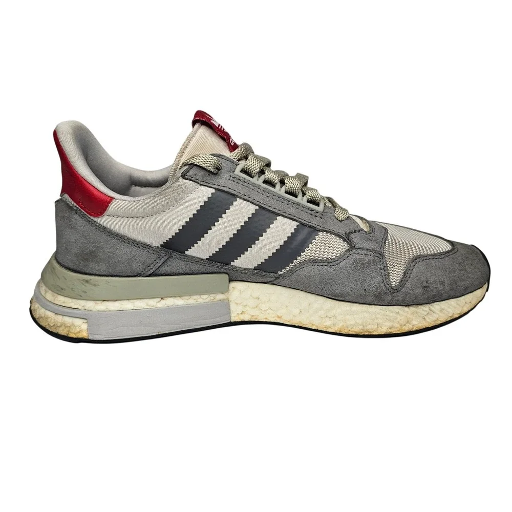 Adidas ZX‎ 500 RM Men Size 11 Gray Grey Red Running Shoes Sneakers B42217